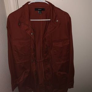 Maple reddish brown coat utility jacket forever 21